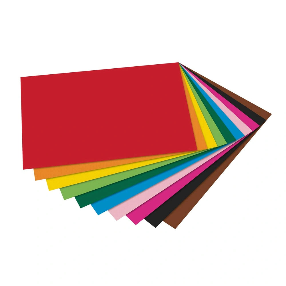 Folia Hobby Set features 10 multi-coloured A4 sheets in red, yellow, green, pink, blue, and brown arranged in a vibrant layou