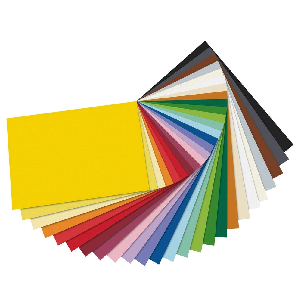 Folia Jumbo Fotokarton Block with multi-coloured 300g sheets in yellow, red, orange, green, blue, purple, pink, gray, white, 