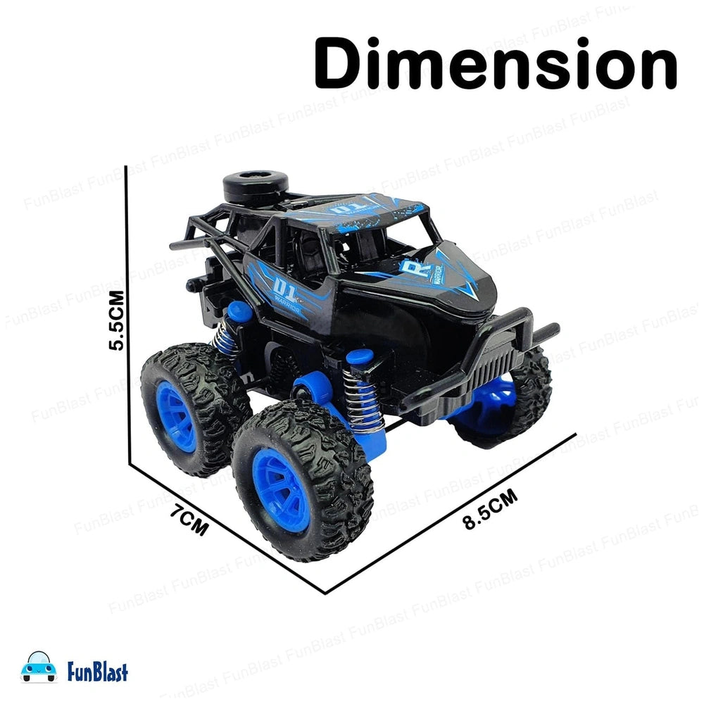 Ginmar dinosaur-themed monster truck in black with blue wheels, featuring multiple visible numbers and a striking blue and bl