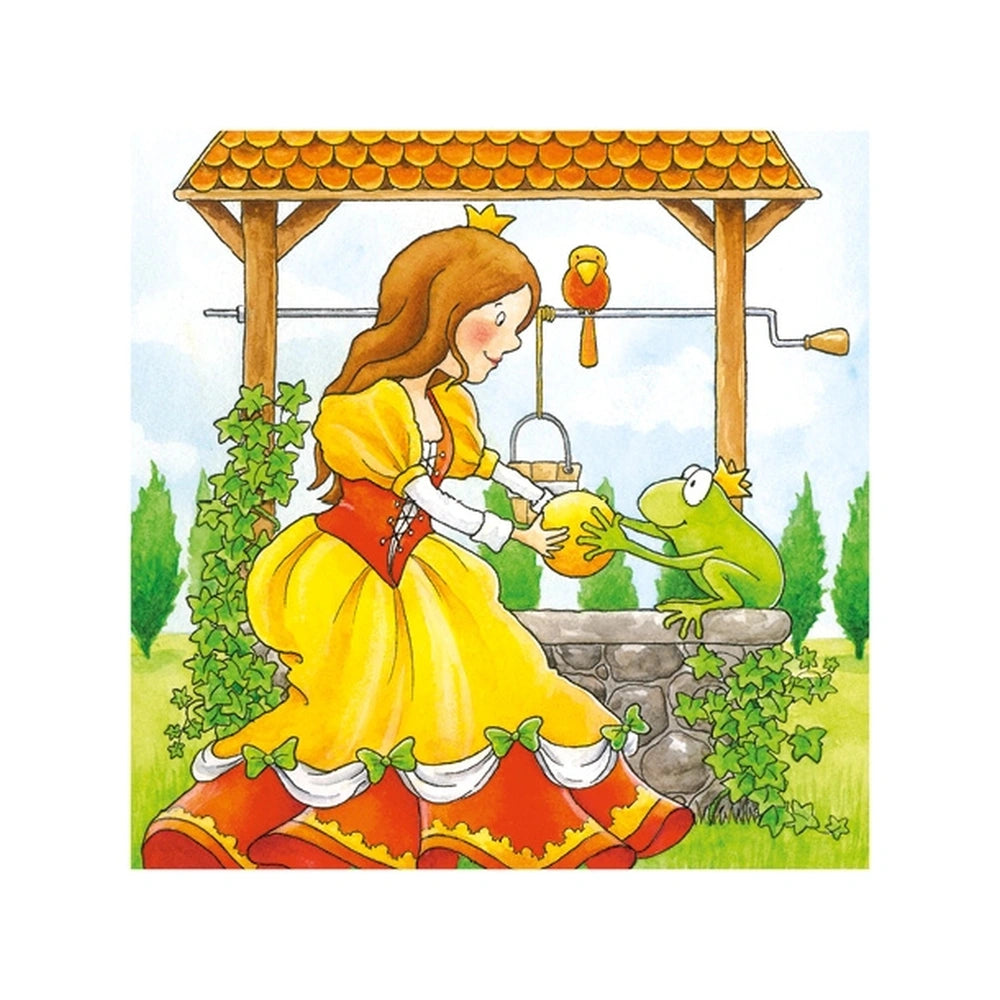 Gollness Fairy Tale Cube Puzzle features a female character in a glossy satin dress, surrounded by whimsical elements in a li