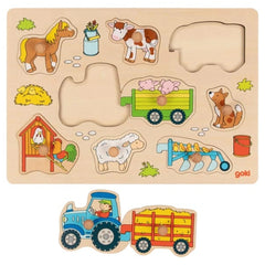 Gollness - Lift-Out Puzzle Tractor With Trailers - Puzzles