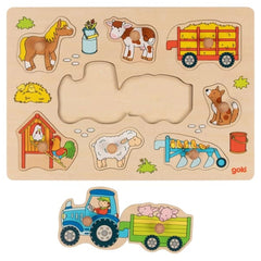 Gollness - Lift-Out Puzzle Tractor With Trailers - Puzzles