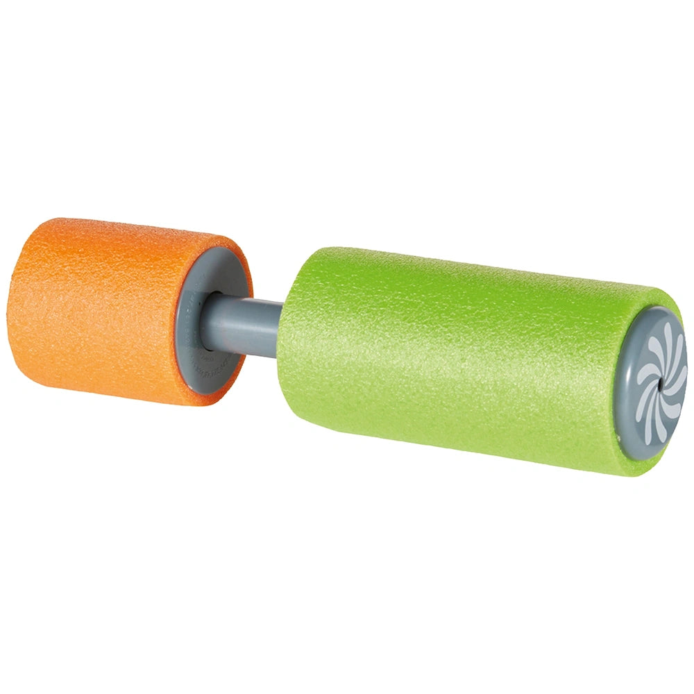 Happy People - Foam Shooter Pocket Liquidator 18 cm with orange and green rolls of material displayed centrally.