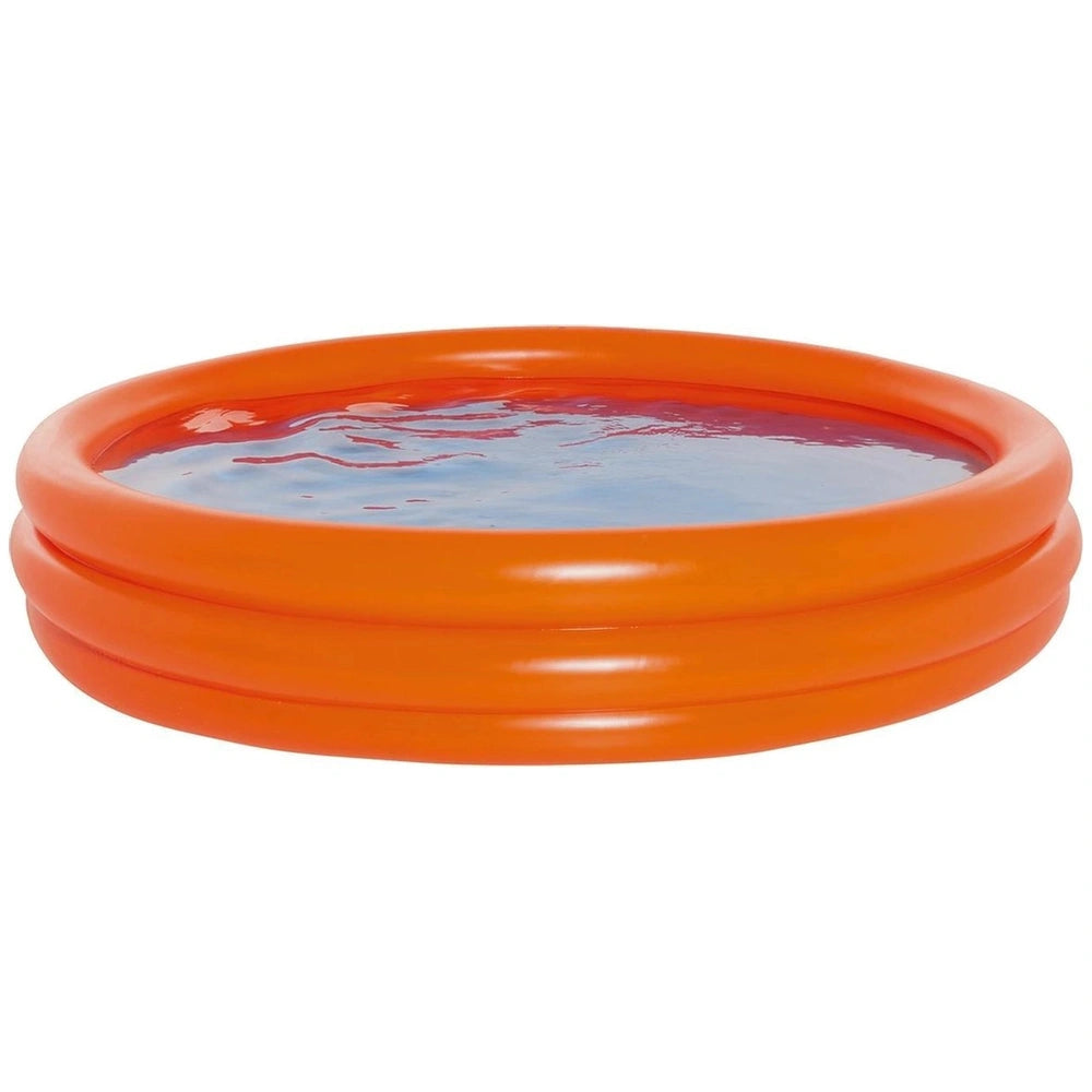 Bright orange, smooth, glossy round container, 200 cm x 39 cm, displayed centrally, empty with no visible markings.