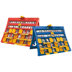 Hasbro Wer Ist Es Board Game in matte plastic with blue, red, and yellow colors, featuring numbered buttons and logos.