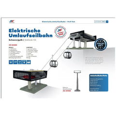 JAGERNDORFER D-Line Profiset model kit featuring red "Elektroschlauch Umlaufseilbahn" text on glossy plastic and metal compon