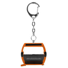 Jagerndorfer Omega IV Orange Gondola keychain features a matte black body, glossy orange section, and shiny silver metal ring