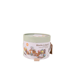 Johntoy - Die Wildies Familie Holzbausteine im Fass 50 Stück - Sortier- und Stapelspielzeug