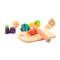 Johntoy - Wooden Cutting Vegetables - Pretend Professions & Role Playing