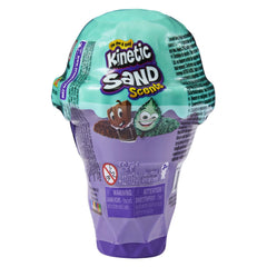 Kinetic Sand Ice Cream Cone container in glossy purple packaging with yellow and white text, featuring a transparent window.