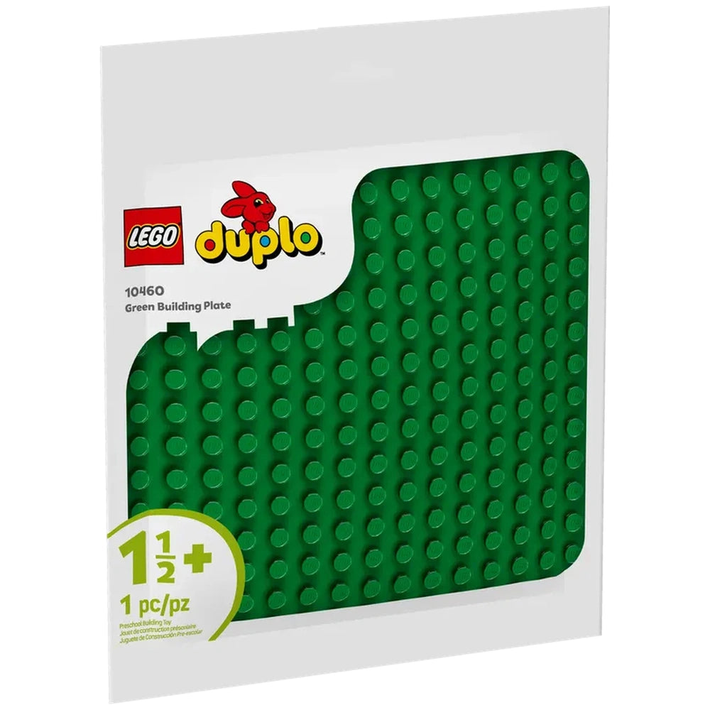 LEGO® DUPLO® Green Building Plate, vibrant green base suitable for building, with textured studs, perfect for imaginative play.