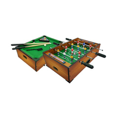 Mandelli 2 in 1 billiard football table features a green wooden surface with white and black matte plastic playing pieces.