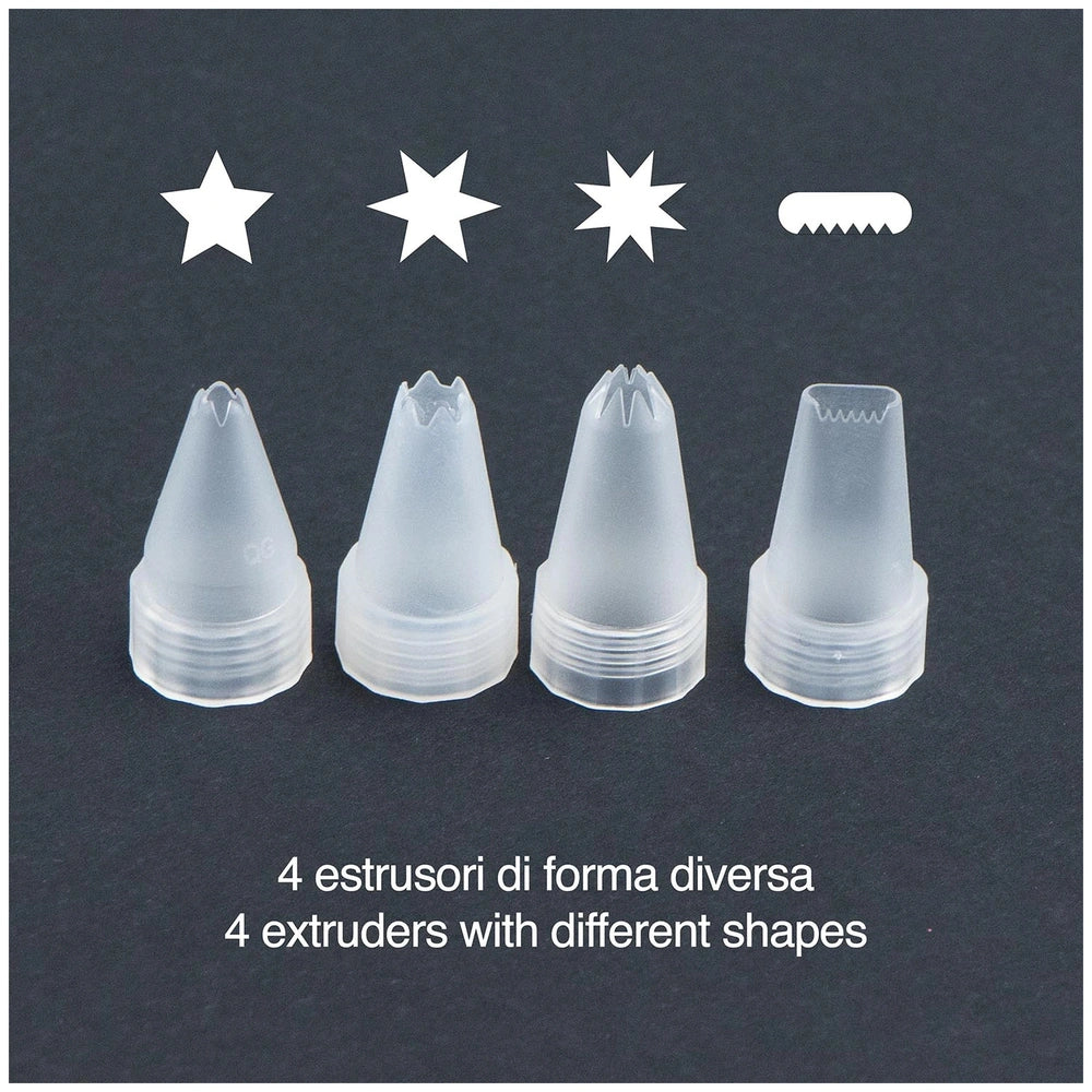 Momomi Decoden Kawaii Artist set featuring four extruders in unique shapes for creative arts and crafts projects.