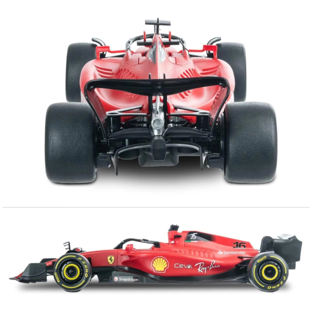 Mondo Ferrari F1 75 radio-controlled car in red with black and silver details, featuring full function controls and 1:18 scal