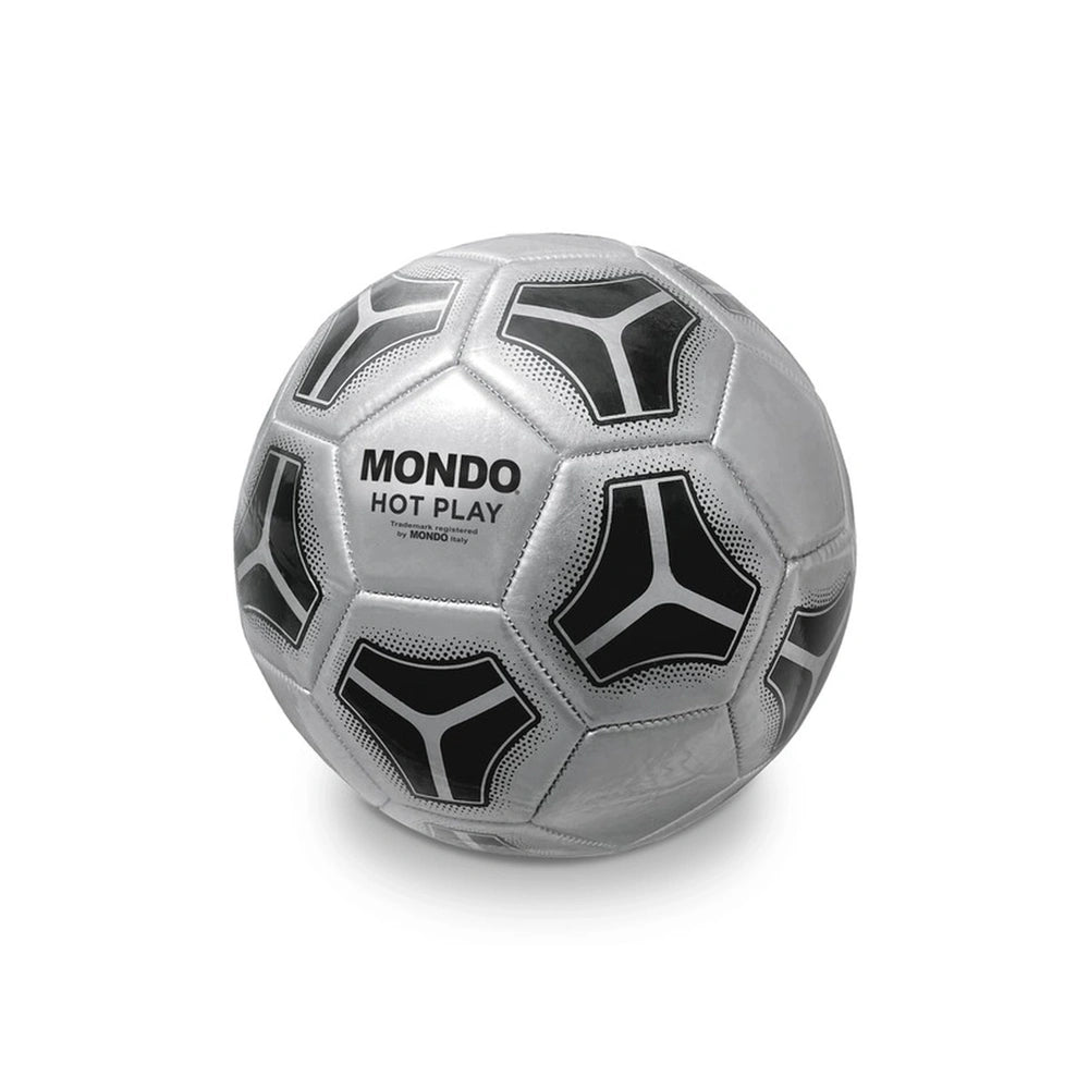 Mondo football features a black and white pattern with Hot Play branding, designed for sports and play.