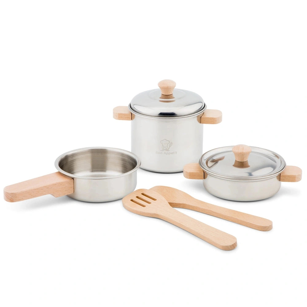 Neue klassische Spielzeuge - Metallpfannen-Set - Rollenspiele und Berufsspiele