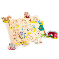 New Classic Toys - Steckpuzzle - 8 Teile - Bauernhof - Spielzeug für Babys
