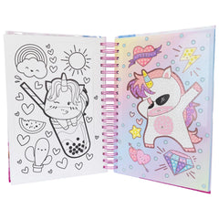 NICE Diamantiny Coloring Book features a matte surface with stylized pink and purple gradient text "Ponyo LOVE" on a gradient