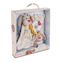 NICI - Doudou Lapin Gardien et Anneau de Hochet - Jouets d'Activité pour Bébé