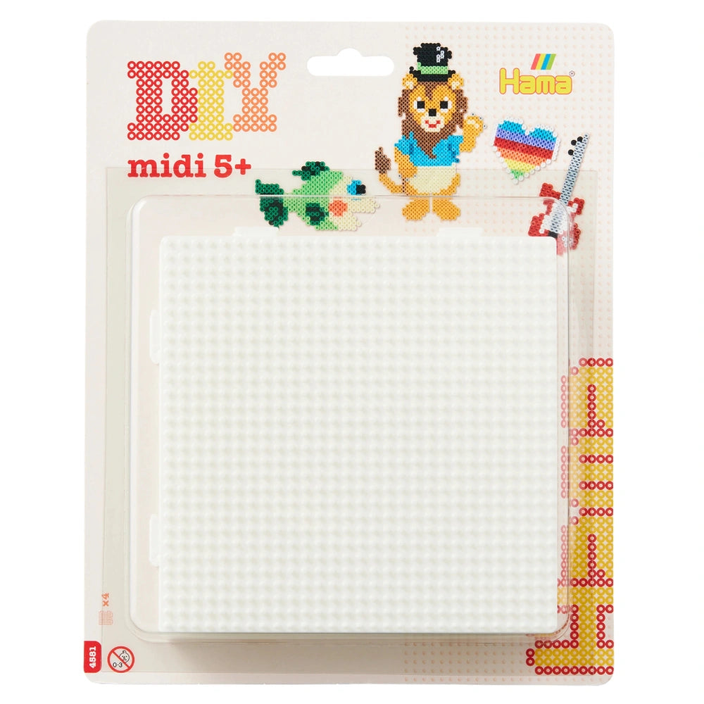 Pet Hama Iron-on Bead Boards packaging features a white background, a glossy plastic window, and colorful DIY graphics.