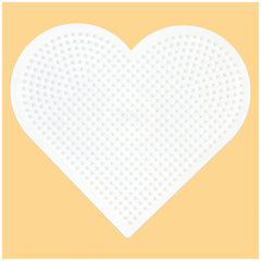 Heart-shaped Pet Hama iron-on bead boards in white, featuring four pieces arranged centrally.