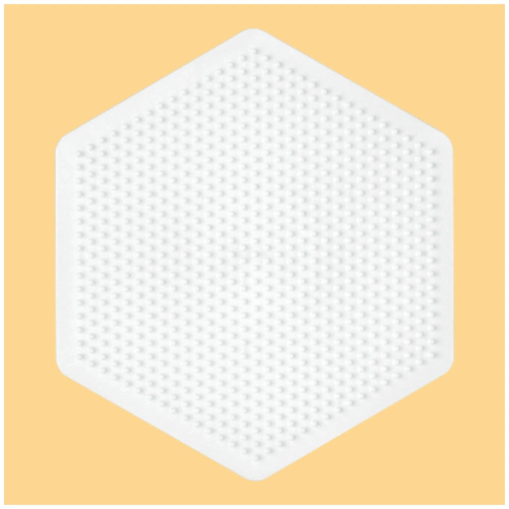 Pet Hama Iron-on Bead Boards featuring a hexagonal shape with a textured dot pattern on a solid color surface.