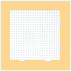 Pet Hama Iron-on Bead Boards in white with a grid pattern, rectangular shape, and matte light yellow background.
