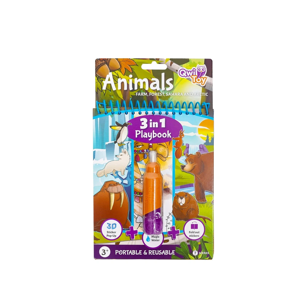 QwiToy - 3 in 1 Tiere Spielbuch - Bücher