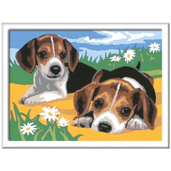 Ravensburger - Creart Beagle-Welpen - Malen nach Zahlen - Basteln und Kunst