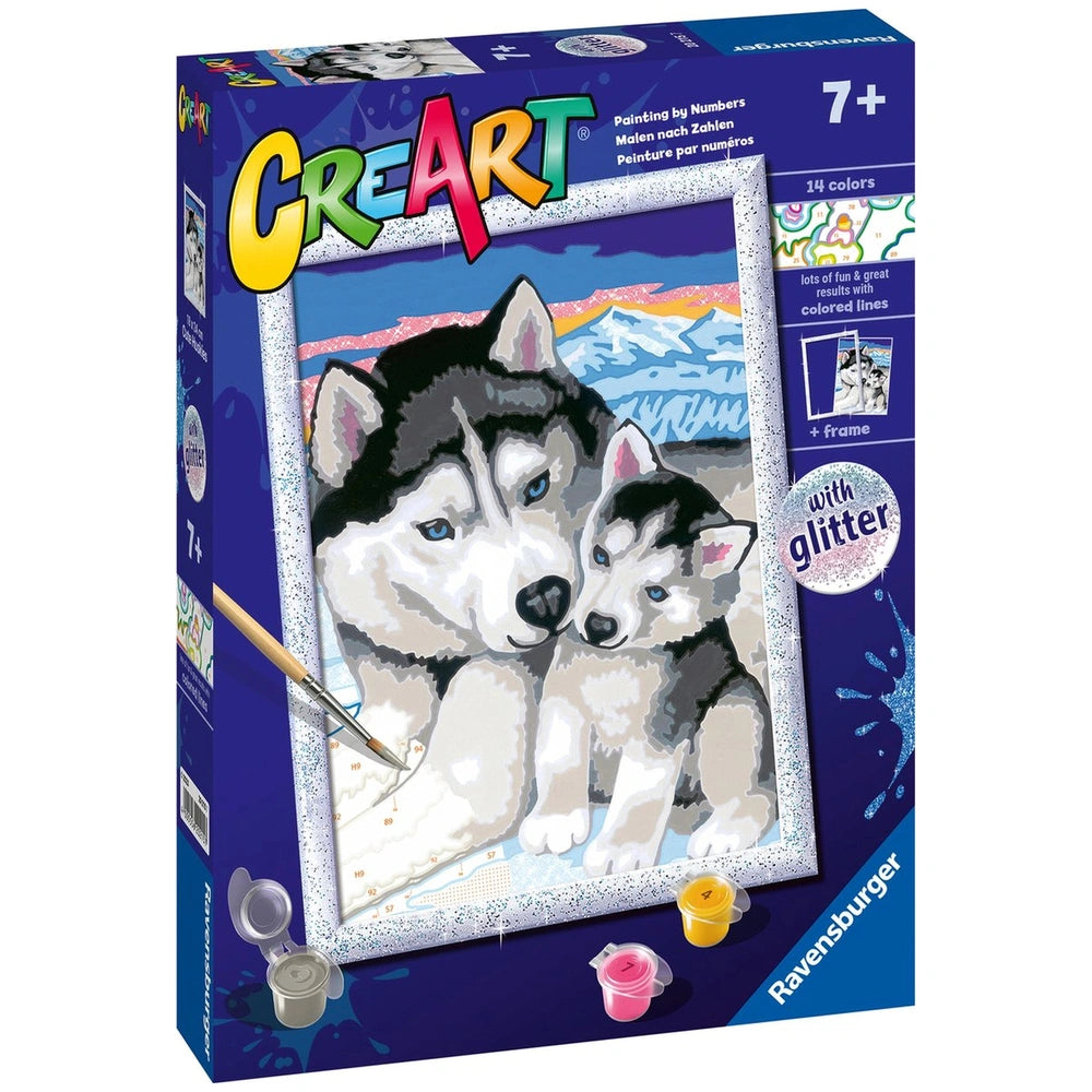 Ravensburger - Creart Süße Huskies - Malen nach Zahlen - Kunst & Handwerk