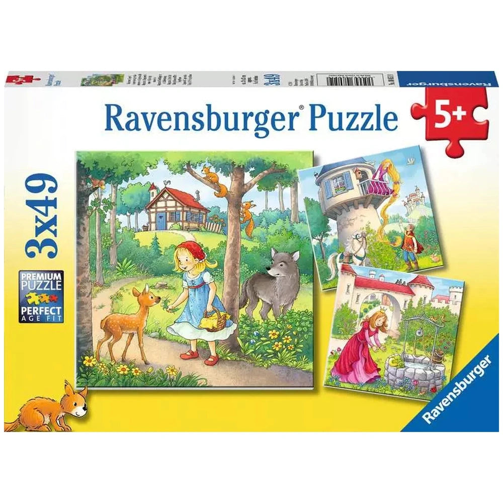 Ravensburger - Märchen - Rapunzel, Rotkäppchen & Der Froschkönig - 3x49 Teile - Puzzles