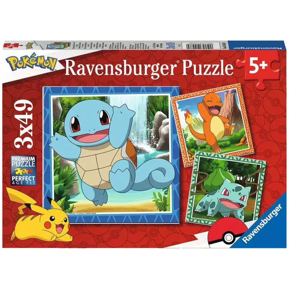 Ravensburger - Pokemon - Charmander Bulbasaur And Squirtle - 3x49 Pieces - Puzzles