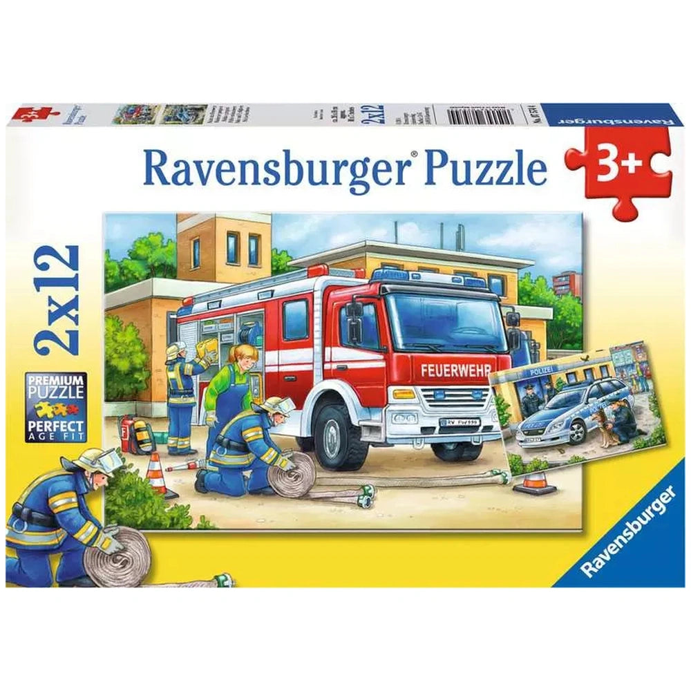 Ravensburger - Police et Brigade de Pompiers - 2x12 Pièces - Puzzles