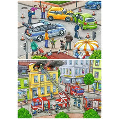 Ravensburger - Traveling With Blue Lights - 2x12 Pieces - Puzzles