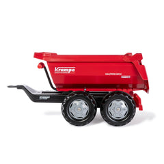 Rollyhalfpipe Krampe trailer features a red metal body, black wheels, and a label reading "KRAMPE HALFPIPE HPO0."