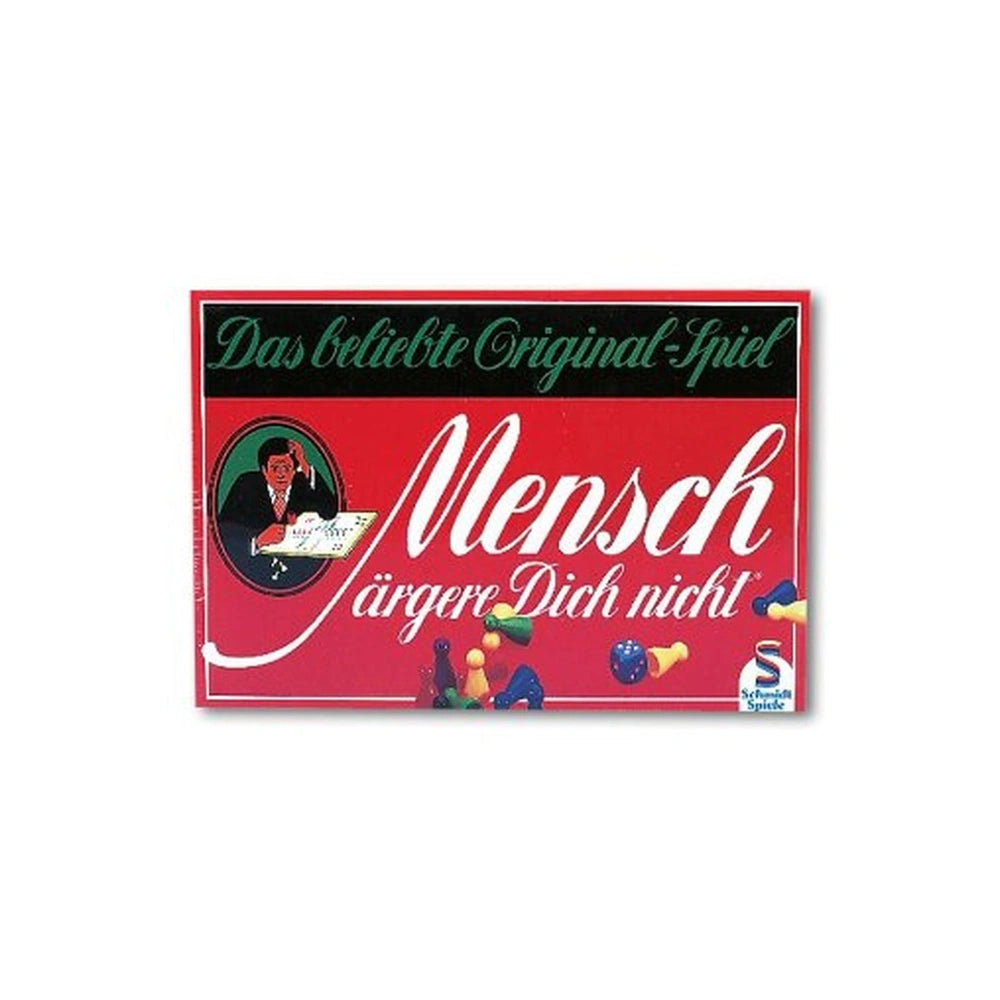 Schmidt Games Standard Edition features a red playing card pack with a central illustration of a suited man and game title te