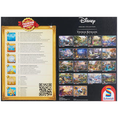 Schmidt Spiele Bambi puzzle featuring colorful Disney scenes on a glossy black background with gold accents.