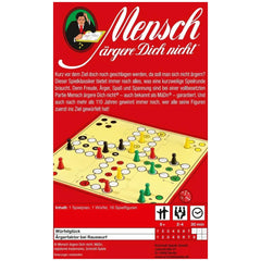 Schmidt Spiele's "Don't bother me" board game features a colorful grid with red, green, yellow, and black pieces on a vibrant