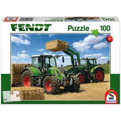 Schmidt Spiele - Fendt 724 Vario, Fendt 716 Vario mit Frontlader Cargo 4x85 100 Teile - Puzzles
