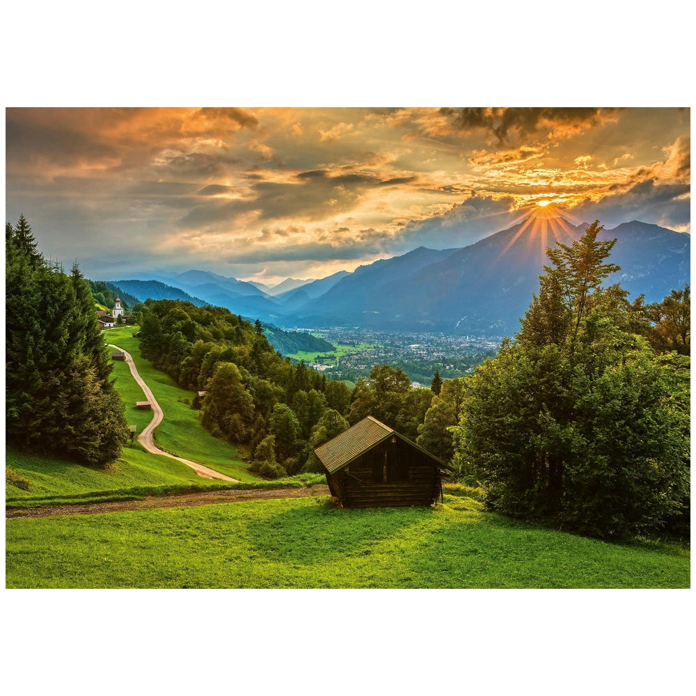 Schmidt Spiele - Sunset over the mountain village of Wamberg 1500 pieces - puzzles