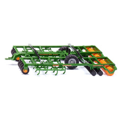 Amazone Centaur agricultural implement in green with orange cylinders, featuring black wheels and branding text.