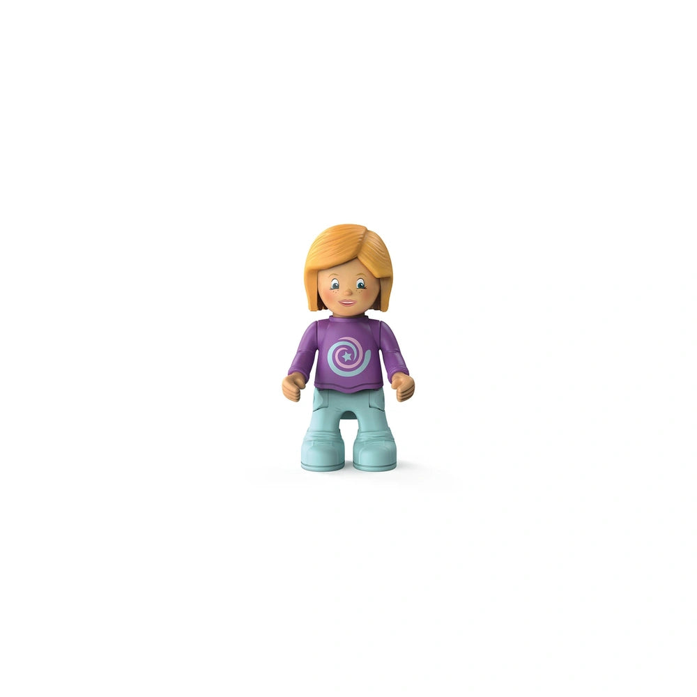 Betty Blinky figurine features a glossy purple and blue design with a swirl top, blonde hair, and closed eyes.