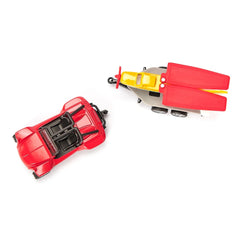 Siku Buggy features a glossy red car with black accents and a matte yellow car with red accents on a white background.
