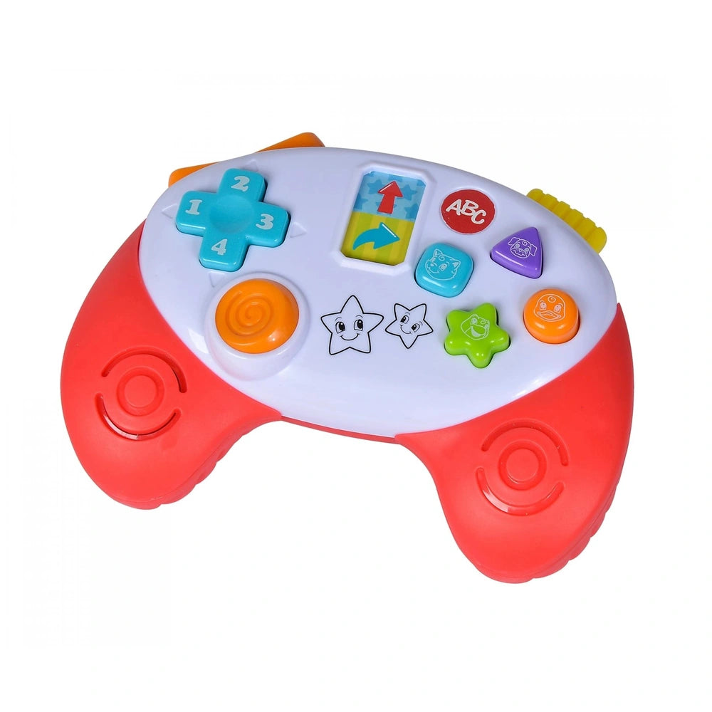 Simba ABC Game Controller, a colorful educational toy with various buttons for children, resembling a steering wheel design.