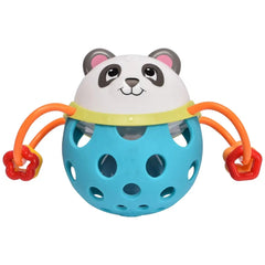 Simba - ABC RassSimba Evi LOVE Ball features a panda design with a blue spherical body, orange limbs, and a yellow collar.