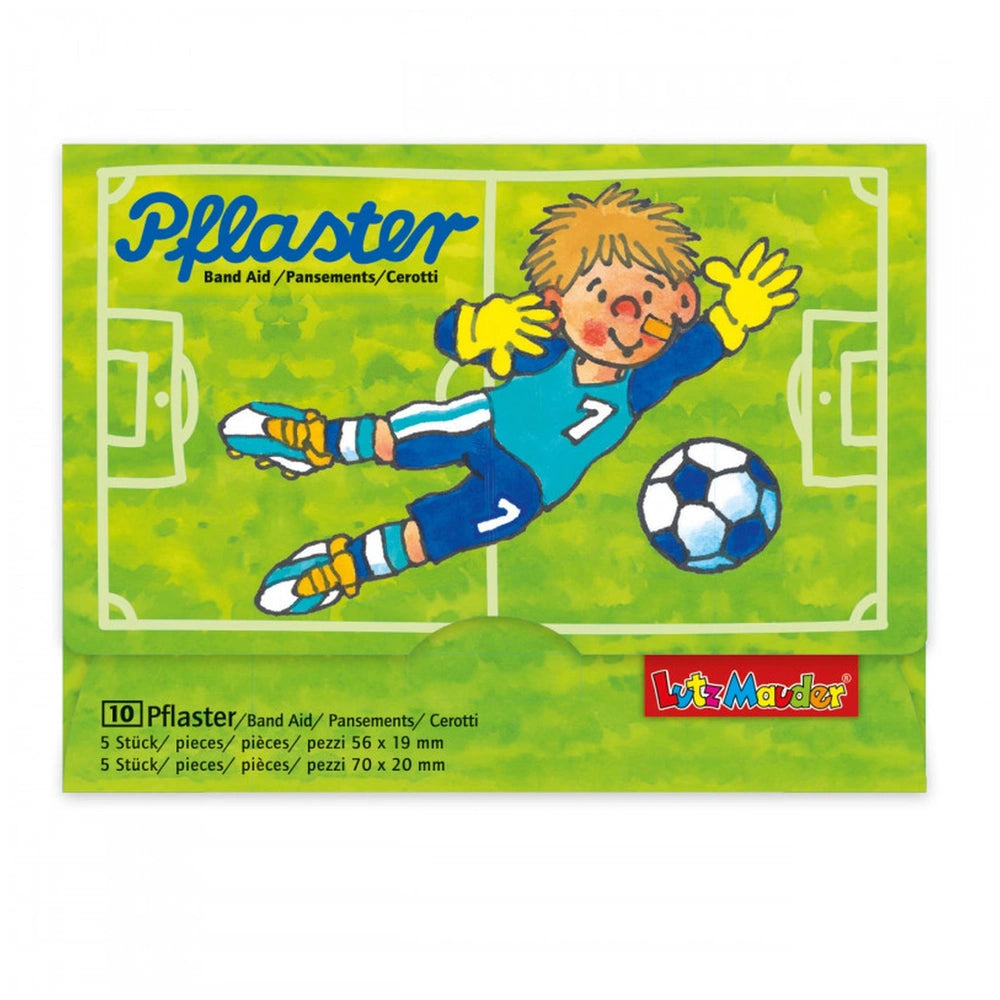 TapirElla Fritz Flank Patches packaging features a soccer-playing boy, vibrant colors, and clear product details on glossy ca