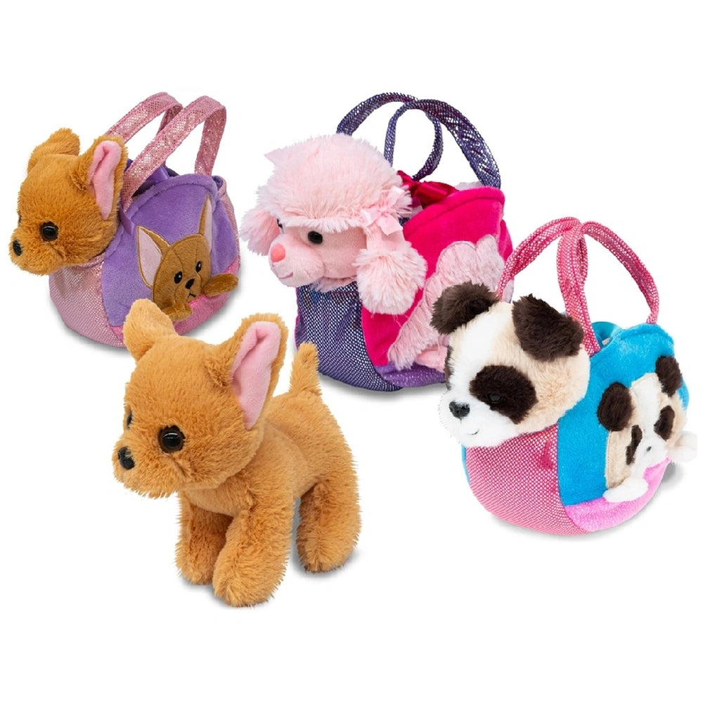 Teorema - Plush Puppy in Glitter Handbag Assortment - Stuffed Animals
