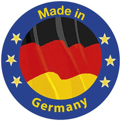 Theo Klein Baby Coralie bathtub set features a blue circle badge with yellow stars and "Made in Germany" text.