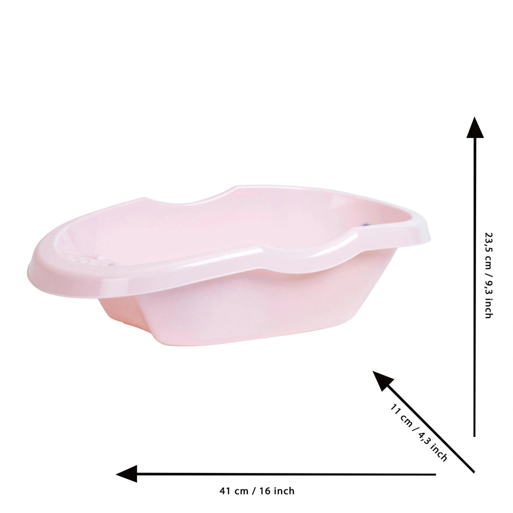 Theo Klein Baby Coralie bathtub set featuring various accessories for dolls playsets and toy figures in a centered layout.