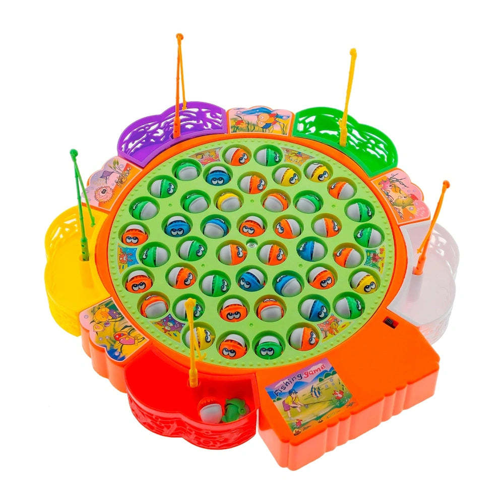Toys Garden's A Tutta Lenza Fish Game features a colorful circular design with a green central piece and red and yellow compo